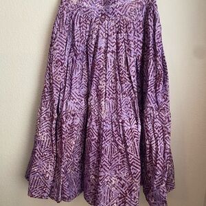 Sika Purple Patterned Midi Skirt